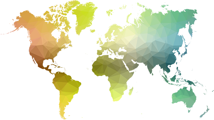 Mappa mondo colorata